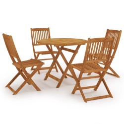 vidaXL Comedor de jardín plegable 5 piezas madera maciza de acacia