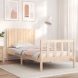 vidaXL Estructura de cama con cabecero madera maciza 90x200 cm