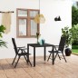 vidaXL Juego de comedor de jardín 3 piezas negro
