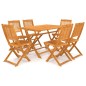 vidaXL Set comedor de jardín plegable 7 piezas madera maciza de acacia vidaXL Set comedor de jardín plegable 7 piezas madera maciza de acacia