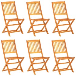 vidaXL Set comedor de jardín plegable 7 piezas madera maciza de acacia