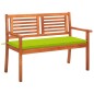 vidaXL Banco de jardín 2 plazas madera maciza eucalipto y cojín 120 cm vidaXL Banco de jardín 2 plazas madera maciza eucalipto y cojín 120 cm