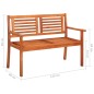 vidaXL Banco de jardín 2 plazas madera maciza eucalipto y cojín 120 cm vidaXL Banco de jardín 2 plazas madera maciza eucalipto y cojín 120 cm