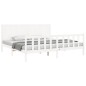 vidaXL Estructura de cama con cabecero madera maciza blanco 200x200 cm vidaXL Estructura de cama con cabecero madera maciza blanco 200x200 cm