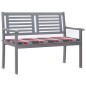 vidaXL Banco de jardín 2 plazas madera eucalipto gris y cojín 120 cm vidaXL Banco de jardín 2 plazas madera eucalipto gris y cojín 120 cm