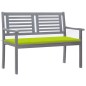 vidaXL Banco de jardín 2 plazas madera eucalipto gris y cojín 120 cm vidaXL Banco de jardín 2 plazas madera eucalipto gris y cojín 120 cm