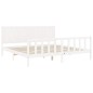 vidaXL Estructura de cama con cabecero madera maciza blanco 200x200 cm vidaXL Estructura de cama con cabecero madera maciza blanco 200x200 cm