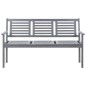 vidaXL Banco de jardín 3 plazas madera eucalipto gris y cojín 150 cm vidaXL Banco de jardín 3 plazas madera eucalipto gris y cojín 150 cm
