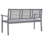 vidaXL Banco de jardín 3 plazas madera eucalipto gris y cojín 150 cm vidaXL Banco de jardín 3 plazas madera eucalipto gris y cojín 150 cm