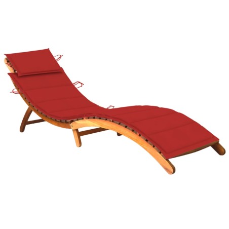 vidaXL Tumbona de jardín con cojín madera maciza de acacia 
