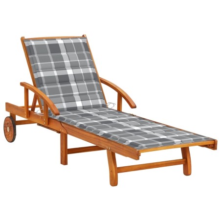 vidaXL Tumbona de jardín con cojín madera maciza de acacia