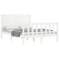 vidaXL Estructura de cama con cabecero madera maciza blanco 120x200 cm vidaXL Estructura de cama con cabecero madera maciza blanco 120x200 cm