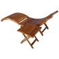 vidaXL Tumbona de jardín con mesa y cojín madera maciza de acacia vidaXL Tumbona de jardín con mesa y cojín madera maciza de acacia