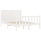 vidaXL Estructura de cama con cabecero madera maciza blanco 120x200 cm vidaXL Estructura de cama con cabecero madera maciza blanco 120x200 cm