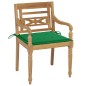 vidaXL Sillas Batavia 2 uds teca maciza con cojines verde vidaXL Sillas Batavia 2 uds teca maciza con cojines verde
