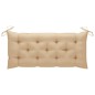 vidaXL Banco Batavia de teca maciza con cojín beige 120 cm vidaXL Banco Batavia de teca maciza con cojín beige 120 cm