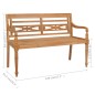 vidaXL Banco Batavia de teca maciza con cojín beige 120 cm vidaXL Banco Batavia de teca maciza con cojín beige 120 cm