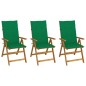 vidaXL Sillas de jardín plegables 3 uds y cojines madera maciza acacia vidaXL Sillas de jardín plegables 3 uds y cojines madera maciza acacia
