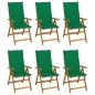 vidaXL Sillas de jardín plegables 6 uds y cojines madera maciza acacia vidaXL Sillas de jardín plegables 6 uds y cojines madera maciza acacia