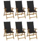 vidaXL Sillas de jardín plegables 6 uds y cojines madera maciza acacia vidaXL Sillas de jardín plegables 6 uds y cojines madera maciza acacia