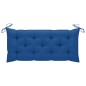 vidaXL Banco Batavia de teca maciza con cojín azul 120 cm vidaXL Banco Batavia de teca maciza con cojín azul 120 cm