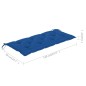vidaXL Banco Batavia de teca maciza con cojín azul 120 cm vidaXL Banco Batavia de teca maciza con cojín azul 120 cm