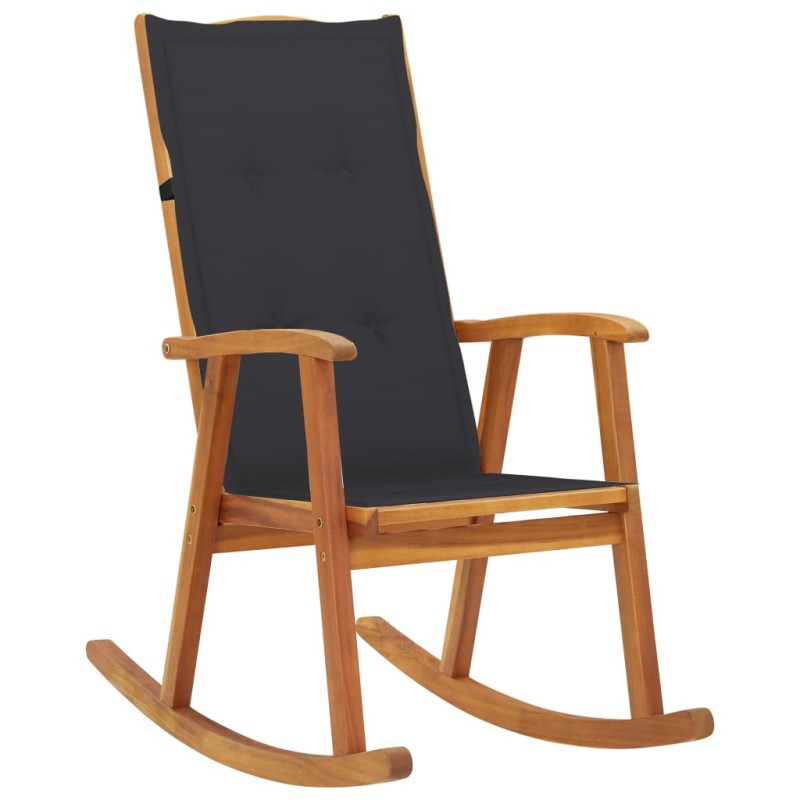 vidaXL Silla mecedora con cojines madera maciza de acacia vidaXL Silla mecedora con cojines madera maciza de acacia