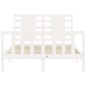 vidaXL Estructura cama de matrimonio con cabecero madera maciza blanco vidaXL Estructura cama de matrimonio con cabecero madera maciza blanco