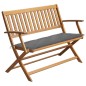 vidaXL Banco de jardín con cojín madera maciza de acacia 120 cm vidaXL Banco de jardín con cojín madera maciza de acacia 120 cm