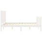 vidaXL Estructura cama de matrimonio con cabecero madera maciza blanco vidaXL Estructura cama de matrimonio con cabecero madera maciza blanco