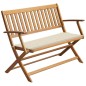 vidaXL Banco de jardín con cojín madera maciza de acacia 120 cm vidaXL Banco de jardín con cojín madera maciza de acacia 120 cm