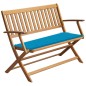 vidaXL Banco de jardín con cojín madera maciza de acacia 120 cm vidaXL Banco de jardín con cojín madera maciza de acacia 120 cm