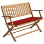 vidaXL Banco de jardín con cojín madera maciza de acacia 120 cm vidaXL Banco de jardín con cojín madera maciza de acacia 120 cm