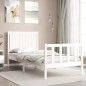 vidaXL Estructura de cama individual con cabecero madera maciza blanco vidaXL Estructura de cama individual con cabecero madera maciza blanco