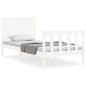 vidaXL Estructura de cama individual con cabecero madera maciza blanco vidaXL Estructura de cama individual con cabecero madera maciza blanco