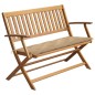 vidaXL Banco de jardín con cojín madera maciza de acacia 120 cm vidaXL Banco de jardín con cojín madera maciza de acacia 120 cm