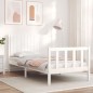 vidaXL Estructura de cama individual con cabecero madera maciza blanco vidaXL Estructura de cama individual con cabecero madera maciza blanco