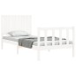 vidaXL Estructura de cama individual con cabecero madera maciza blanco vidaXL Estructura de cama individual con cabecero madera maciza blanco