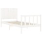 vidaXL Estructura de cama individual con cabecero madera maciza blanco vidaXL Estructura de cama individual con cabecero madera maciza blanco
