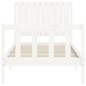 vidaXL Estructura de cama individual con cabecero madera maciza blanco vidaXL Estructura de cama individual con cabecero madera maciza blanco