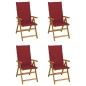 vidaXL Sillas de jardín reclinables 4 uds madera maciza acacia cojines vidaXL Sillas de jardín reclinables 4 uds madera maciza acacia cojines