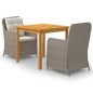 vidaXL Juego de comedor para jardín de 3 piezas marrón vidaXL Juego de comedor para jardín de 3 piezas marrón