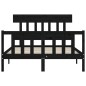 vidaXL Estructura de cama con cabecero madera maciza negro 140x190 cm vidaXL Estructura de cama con cabecero madera maciza negro 140x190 cm