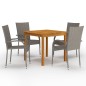 vidaXL Juego de comedor para jardín 5 piezas gris vidaXL Juego de comedor para jardín 5 piezas gris