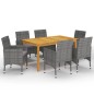 vidaXL Set de comedor de jardín de 7 piezas gris vidaXL Set de comedor de jardín de 7 piezas gris