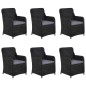 vidaXL Juego de comedor para jardín de 7 piezas negro vidaXL Juego de comedor para jardín de 7 piezas negro