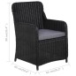 vidaXL Juego de comedor para jardín de 7 piezas negro vidaXL Juego de comedor para jardín de 7 piezas negro