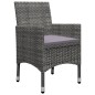 vidaXL Juego de comedor de jardín 9 piezas gris
