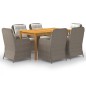 vidaXL Juego de comedor para jardín 7 piezas marrón vidaXL Juego de comedor para jardín 7 piezas marrón