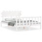 vidaXL Estructura de cama con cabecero madera maciza blanco 140x190 cm vidaXL Estructura de cama con cabecero madera maciza blanco 140x190 cm